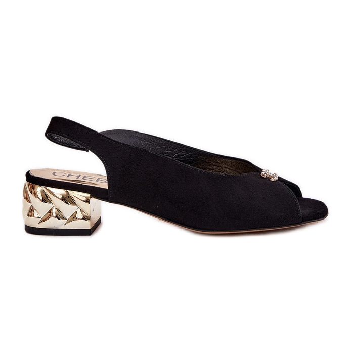 Sandalias de mujer de gamuza elegante Chebello 4724 Negro Sandalias de mujer de gamuza elegante Chebello 4724 Negro