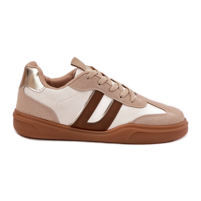 Zapatillas de deporte para mujeres con beige ecológico