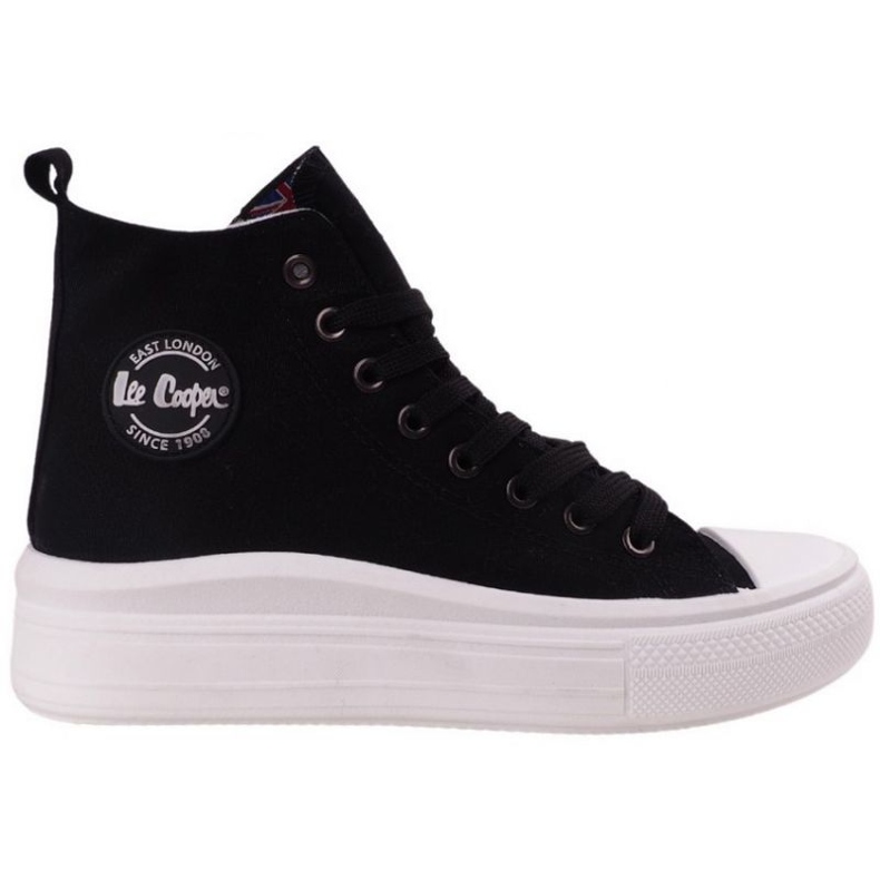 Zapatillas de deporte altas femeninas en la plataforma negra Lee Cooper LCW-23-44-1629LA negro Zapatillas de deporte altas femeninas en la plataforma negra Lee Cooper LCW-23-44-1629LA negro