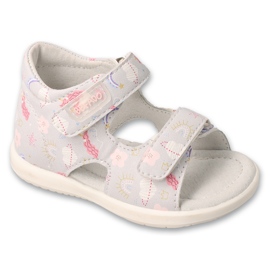 Sandalias infantiles de Befado 170p115 Inserto de cuero gris