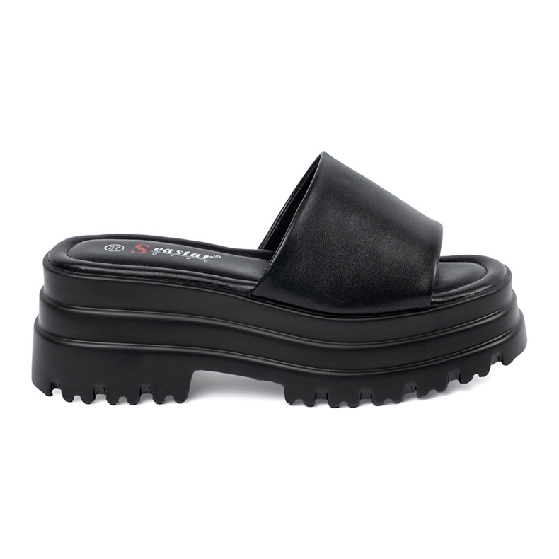 Seastar Pantuflas plataforma negras negro