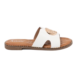 Seastar Chanclas blancas con una decoración dorada blanco