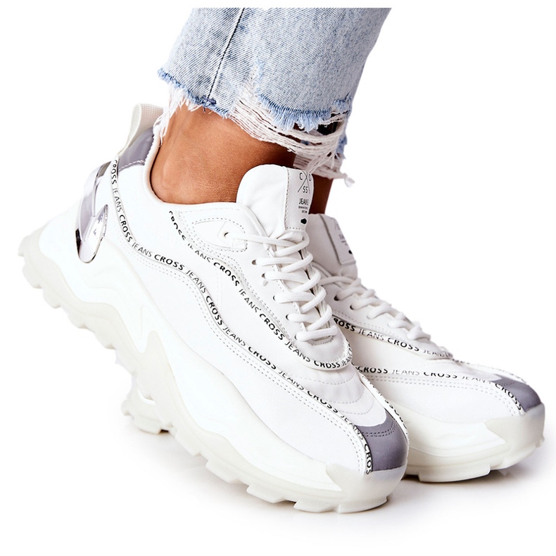 Cross Jeans Zapatos deportivos femeninos jeans cruzados II2R4017c blanco