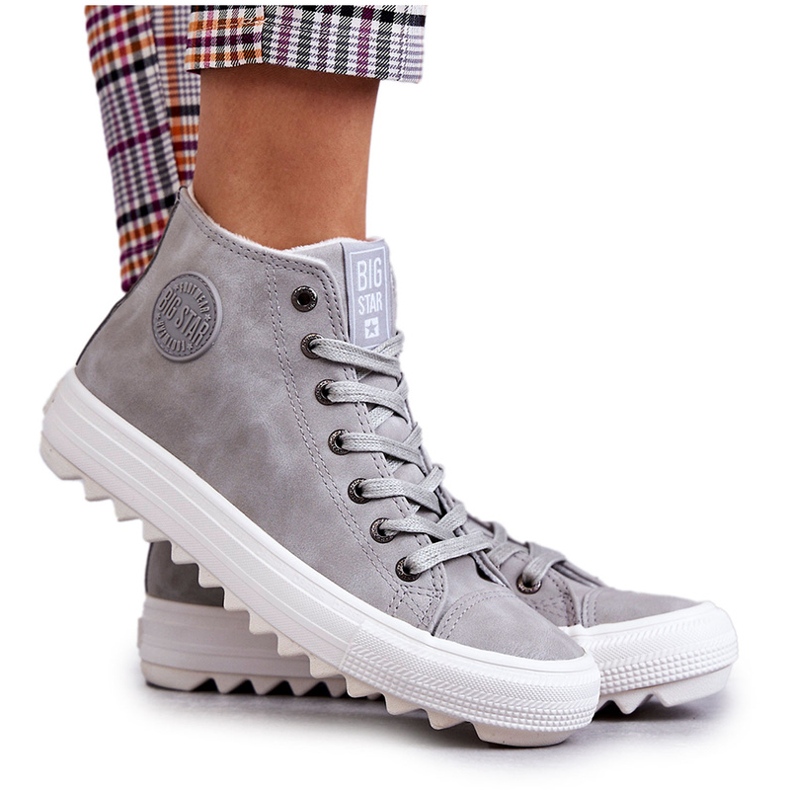 Big Star Sneakers femeninas de alto aislamiento EE274114 gris
