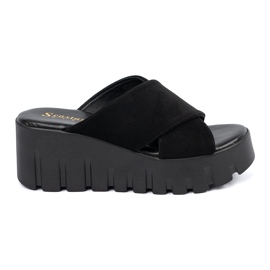 Seastar Sandalias cuña mujer ante negro