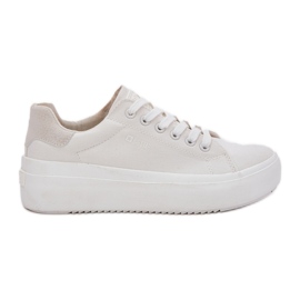Zapatillas de deporte de material para mujeres en la plataforma blanca Big Star RR274463 blanco