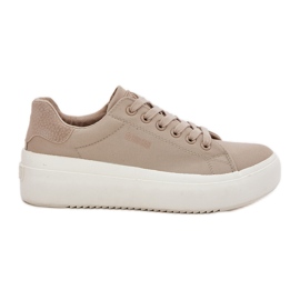 Zapatillas de deporte de material para mujeres en la plataforma Big Star RR274465 Beige Zapatillas de deporte de material para mujeres en la plataforma Big Star RR274465 Beige