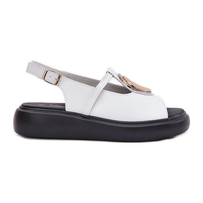 S.Barski Sandalias de mujer de cuero S. Barski GR51-603 White blanco