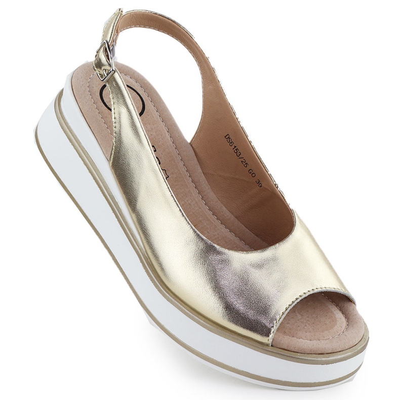 Sandalias de cuero metálico de Filippo Golden dorado