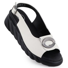 Filippo 7011 Sandalias de cuero para mujeres de cuero blanco
