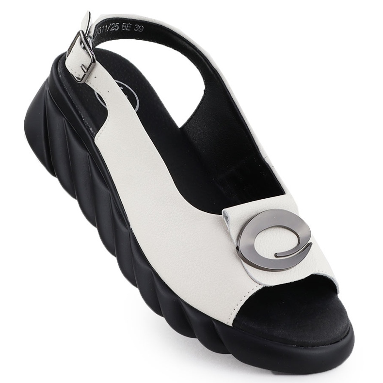 Filippo 7011 Sandalias de cuero para mujeres de cuero blanco