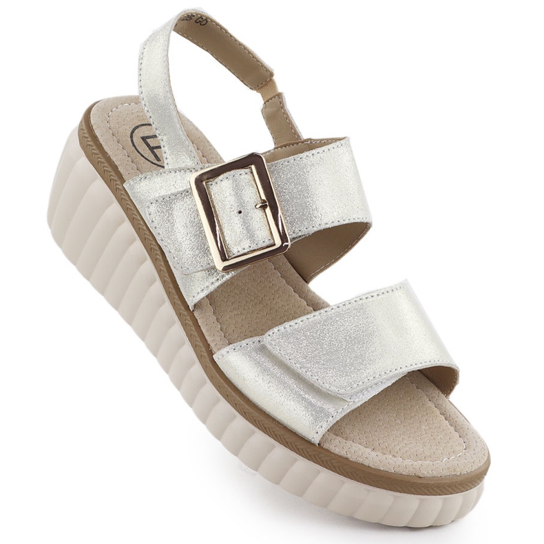 Filippo 7040 Sandalias de cuero para mujeres de cuero dorado