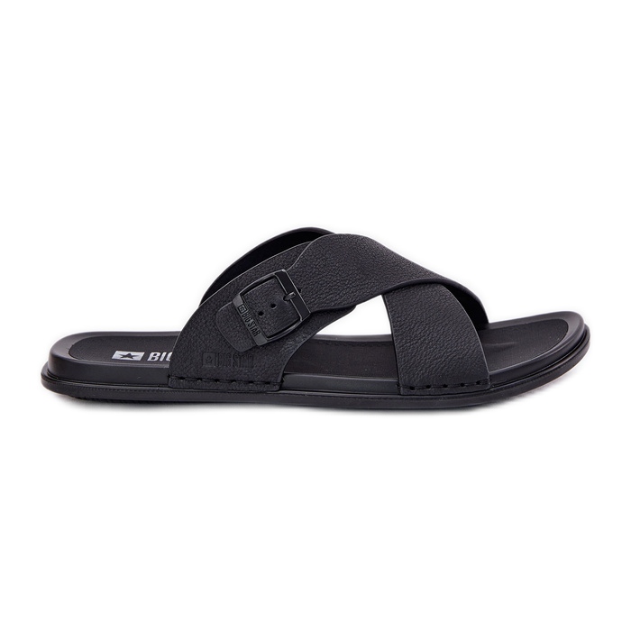 Flip de cuero para hombres con Big Star RR174076 Hebilla negra negro