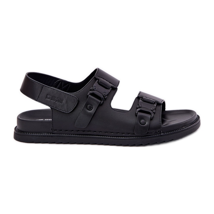 Big Star RR174086 Sandalias de cuero para hombres negro