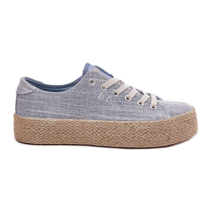 Zapatillas para mujeres en la plataforma con Lee Cooper LCW-25-02-3283 Blue Braid azul