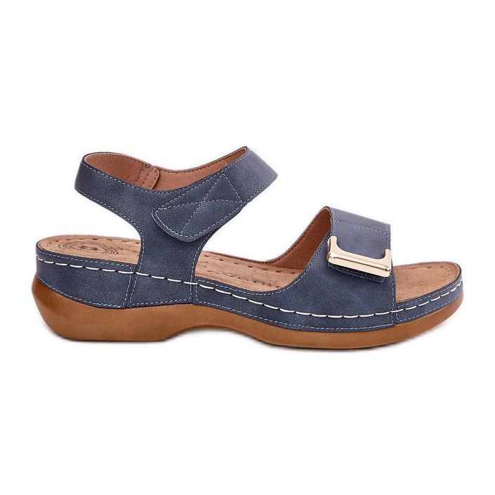 EVento Cómodas sandalias para mujeres en las cuñas azules EVento Cómodas sandalias para mujeres en las cuñas azules