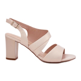 Sandalias femeninas en la habilidad Sergio Leone SK866 Bege beige