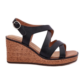 Sandalias de mujeres en Wedge Sergio Leone SK223 Black negro