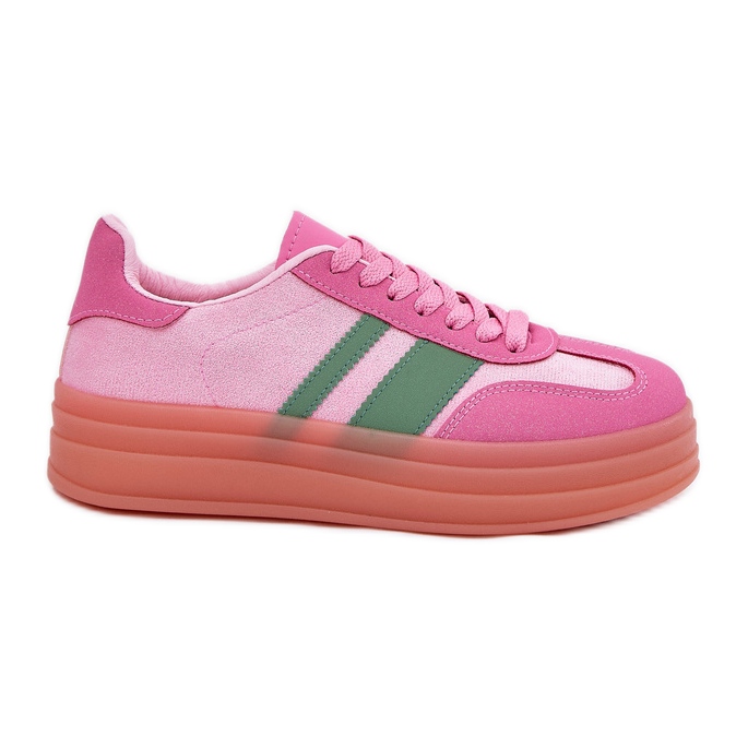 Zapatillas bajas en la plataforma rosa rosado