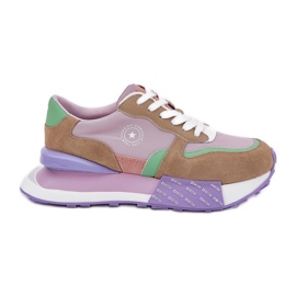 Zapatillas de ante femeninas en la plataforma de sistema rosa de alta polla Big Star RR274815 rosado