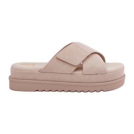 Flip fallas para mujeres en la plataforma con rayas beige entrelazadas