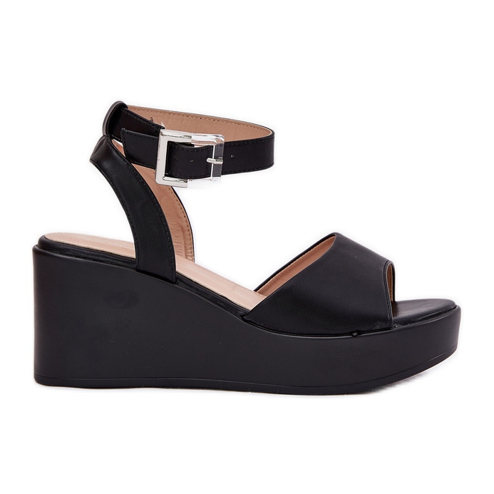 Sandalias negras de mujer con cuñas negro
