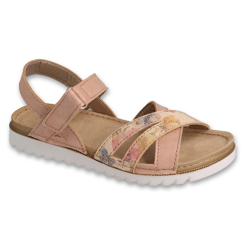 Sandalias infantil befado con aplicación de piel 062Y004 rosa palo rosado