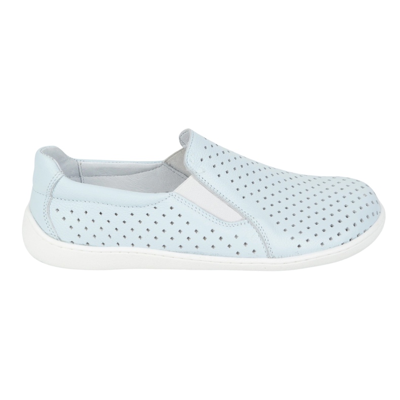 Olivier Zapatos de cuero para mujeres descalzos Minimalistas Openwork Sluned 1308 Pol Blue azul