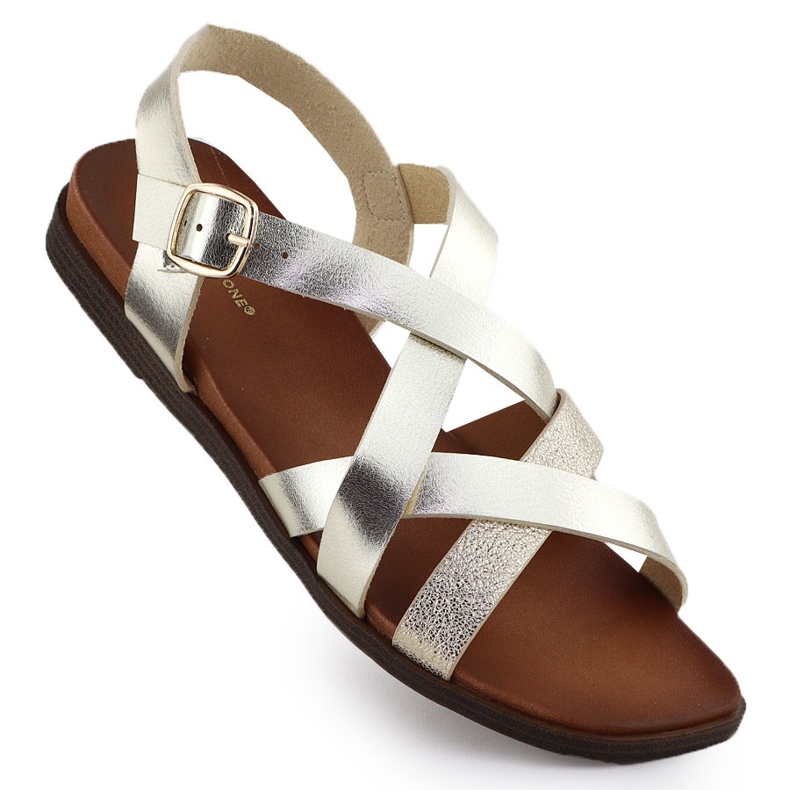 Sandalias planas de mujeres Sergio Leone SK088H Romanos romanos dorado Sandalias planas de mujeres Sergio Leone SK088H Romanos romanos dorado