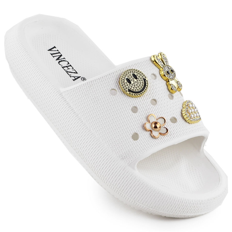 Flip Flip Flip en la playa de la piscina en la plataforma blanca decorada Vinceza 76055 blanco