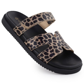Vinceza Zapatillas para mujeres en leopardo impresión beige vincza 17401
