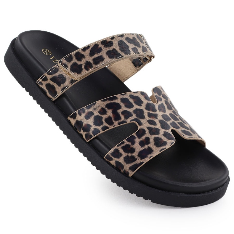 Vinceza Zapatillas para mujeres en leopardo impresión beige vincza 17401