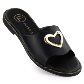 Aleta para mujeres con un corazón decorativo Filippo DK6909 negro