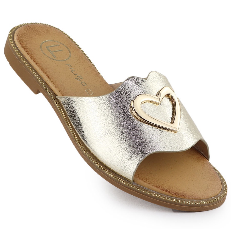 Aleta para mujeres con un corazón decorativo Golden Filippo DK6909 dorado