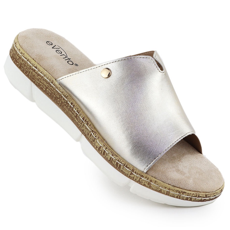 Vinceza Flip Flip -Flops en la Elevación metálica Golden Evento 8832 dorado