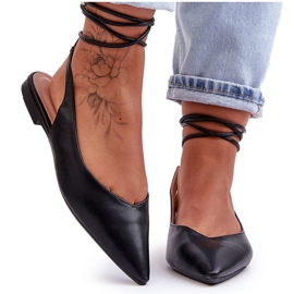 Sandalias negras empatadas de ballerinas para mujeres negro Sandalias negras empatadas de ballerinas para mujeres negro