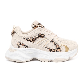 Zapatillas beige con motivo animal