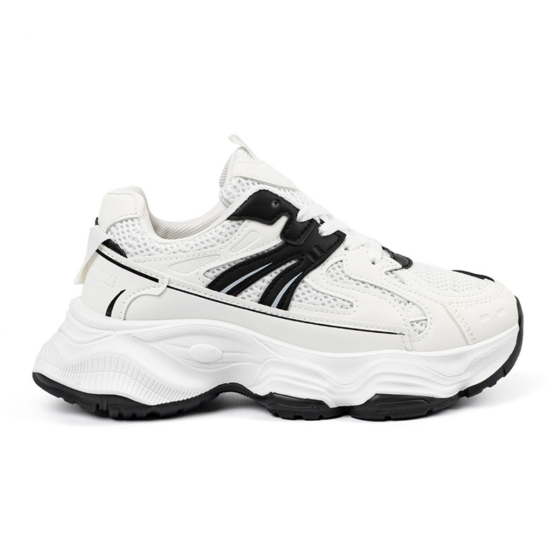 Zapatillas de deporte para mujeres en una suela blanca gruesa blanco