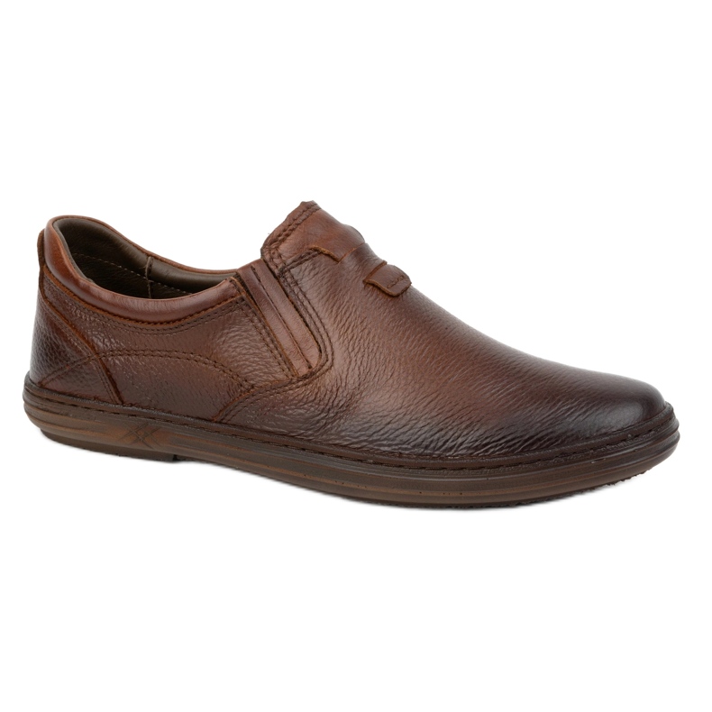 Olivier Zapatos de cuero para hombres insertados 7152dt marrón