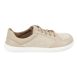 WASAK Zapatos de mujer descalzo de cuero minimalista Len 0772W ECRU beige