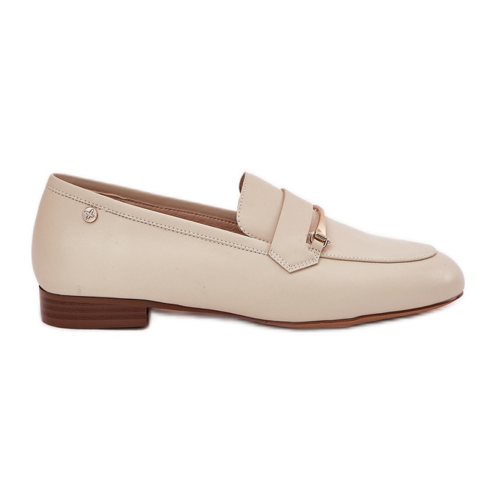 Zapatos de cuero para mujeres maciejka k6809-04 beige