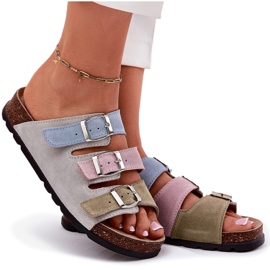 Flip folladas de gamuza para mujeres con panto fino rr267034 hebillas azules