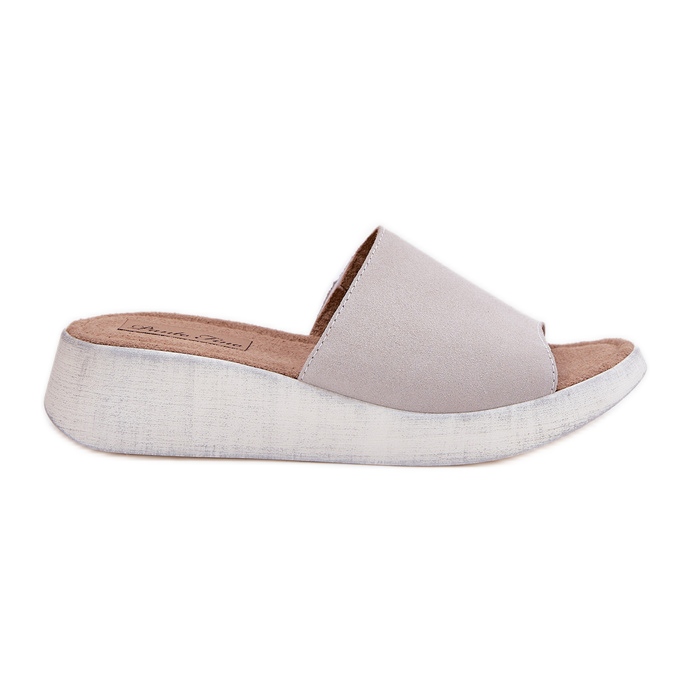 Flip fallas de gamuza para mujeres en el panto Fino RR267044 Gray Wedge gris