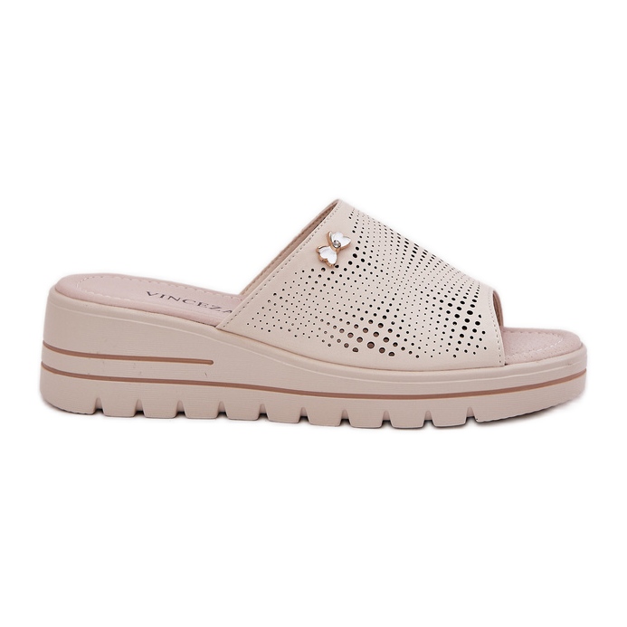 Flip de cuero para mujeres Vinceza 41477 beige