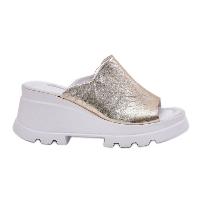 Cuñas de cuero en el artiker 56C0435 PLN dorado Cuñas de cuero en el artiker 56C0435 PLN dorado