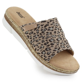 Flip Flip Flip Flip en un leopardo impreso beige jezzi 8832