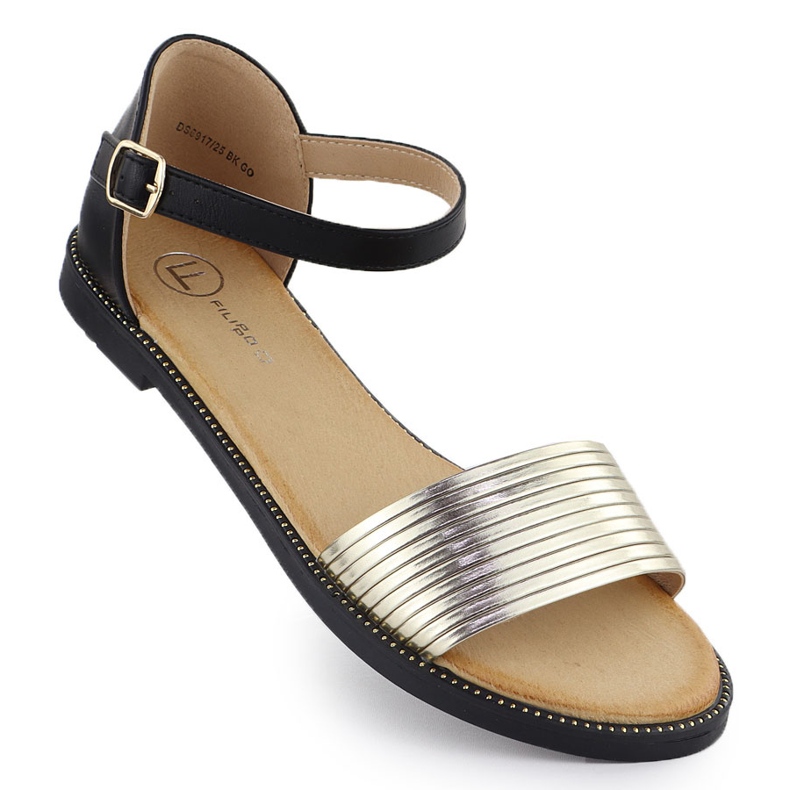 Sandalias negras para mujeres Golden Filippo DS6917 negro