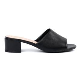 Sergio Leone Chanclas de tacón bajo para mujer. negro