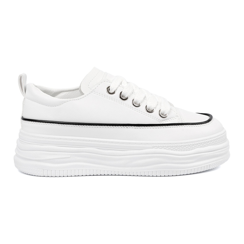 Shelvt Zapatillas blancas para mujeres en la plataforma blanco