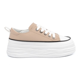 Shelvt Zapatillas beige en la plataforma.